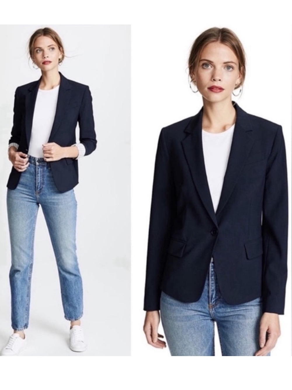 Theory Gabe B Navy Blue Blazer Jacket Career - 0